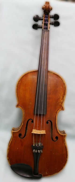 4/4 FINE IMPRESSIVE 100,  years OLD ANTIQUE VIOLIN GUTSY AND FULL SOUND 5