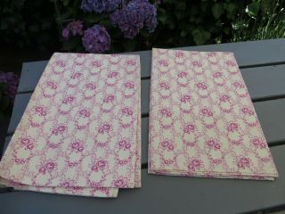 Set Of Two (2) Romantic Pillowcases Shams Flowers Wreaths 29 " By 32 "