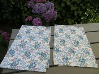 Set Of Two (2) Romantic Cotton Pillowcases Shams Flowers 31 " By 31 "