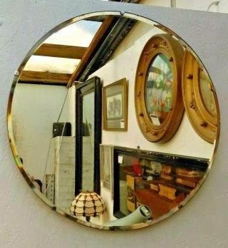 Stunning Circular Bevelled Edge Art Deco Mirror