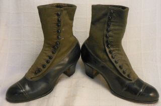 Great Pair Victorian 2 Color High Button Shoes Groves & Rood Chicago Label