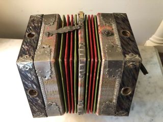 Antique Excelsior Concertina With Hex Box,  Made In Germany