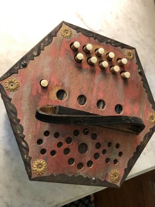 Antique Excelsior Concertina with hex box,  Made In Germany 3