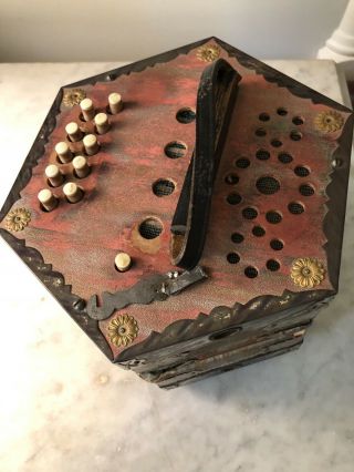 Antique Excelsior Concertina with hex box,  Made In Germany 4