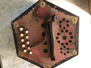 Antique Excelsior Concertina with hex box,  Made In Germany 6