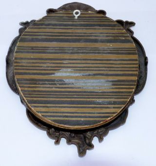 A lovely antique French bronze spelter rococo cherub mirror. 4