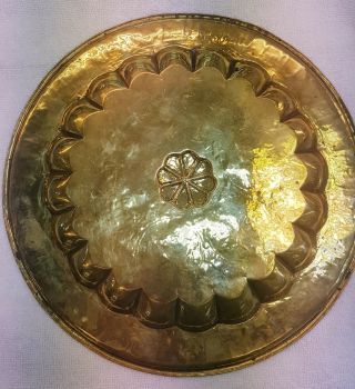 Antique Bronze Carved With Silver Wonderful Islamic Iscription Round Tray R2b 2