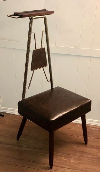 Vintage Mid Century Valet Butler Chair Suit Rack Stand Dressing Gentleman Chair