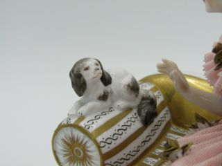 Muller Volkstedt Woman With Puppy Figurine Made in Germany 6
