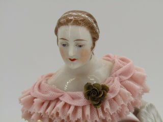 Muller Volkstedt Woman With Puppy Figurine Made in Germany 7