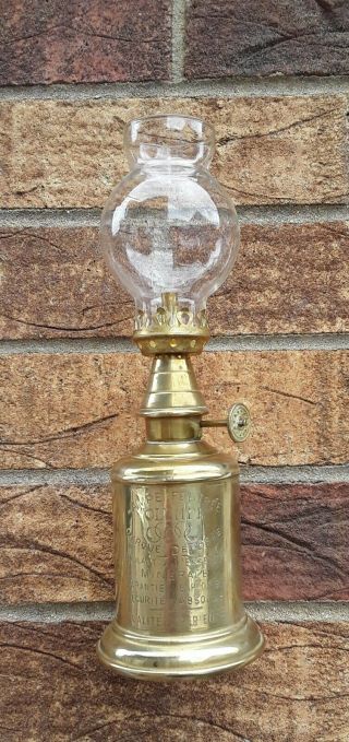 Vintage French Oil Pigeon Lamp Olympe Brass