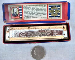 Old Marine Band M.  Hohner Harmonica Made In Germany Awards 1871 & 1881