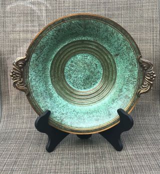 Vintage Art Deco Carl Sorenson Bronze Bowl With Handles 3