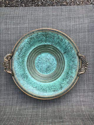 Vintage Art Deco Carl Sorenson Bronze Bowl With Handles 6