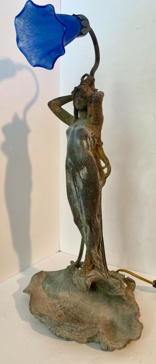 French Art Nouveau Figural Sea Nymph Lamp 2