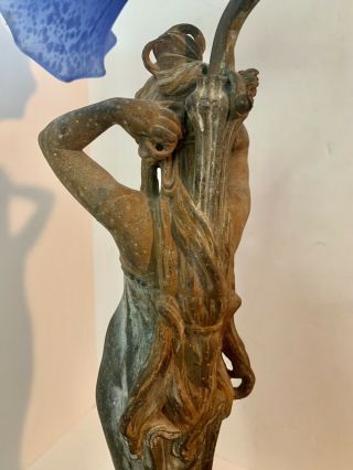 French Art Nouveau Figural Sea Nymph Lamp 6