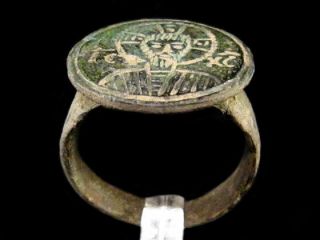 Very Rare Jesus Christ Follower Huge Size Personal Bronze Ring,