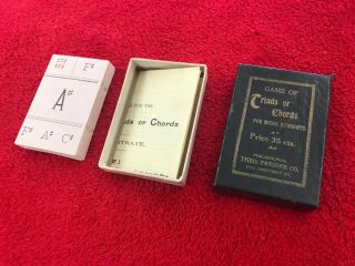 1898 Antique - Music Card Game Of Triads Or Chords