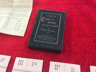 1898 Antique - Music Card Game of Triads or Chords 2