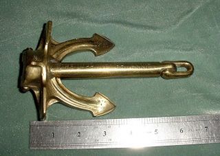 ANTIQ ADVERTISING BRONZE PAPERWEIGHT DESK ORNAMENT NAVY ANCHOR BRITANNIC SYKESS 4