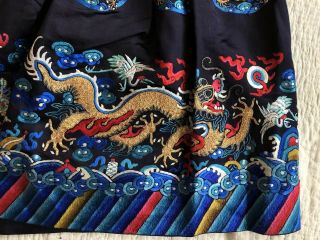 Antique Chinese Restyled Ceremonial Dragon Robe Chaofu Gold Couching Embroidery 8