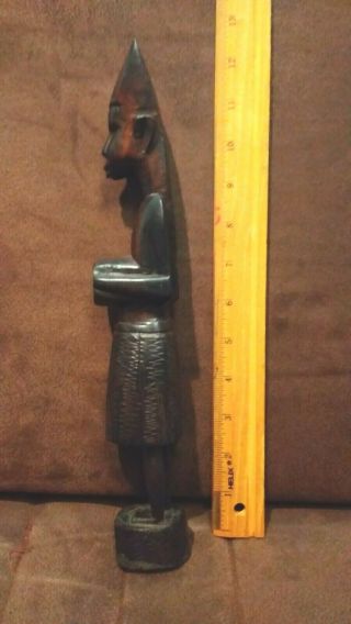 Antique 12.  5 inch wooden statue of african native man 2