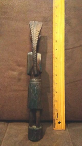 Antique 12.  5 inch wooden statue of african native man 3