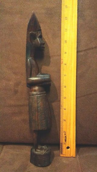 Antique 12.  5 inch wooden statue of african native man 4
