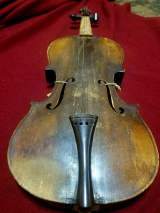 Very Old Violin With Broken Case Over 100 Years Old