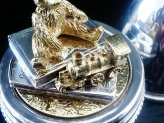 Silver Surprise Egg with Teddy Books & Train,  David R Mills London 1993 11