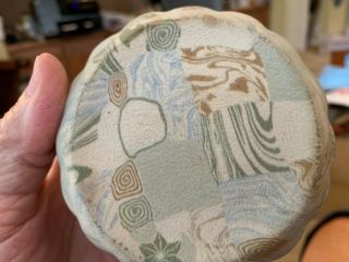 Antique Japanese Banko Bisque Porcelain Teapot w basket handle 8