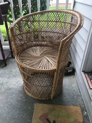 Vintage Rattan Wicker Chair Round
