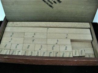 Rare E.  Fletcher Music Method Box Of Wood Tima Tiles W/ Notes & Time Pat.  1897