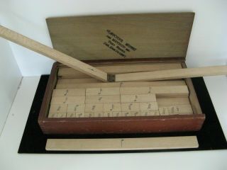 RARE E.  FLETCHER MUSIC METHOD BOX of wood TIMA TILES w/ notes & time pat.  1897 5