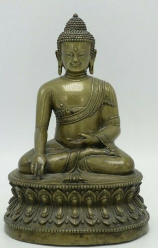 Antique Chinese /tibetan Carved Bronze Buddha Statue