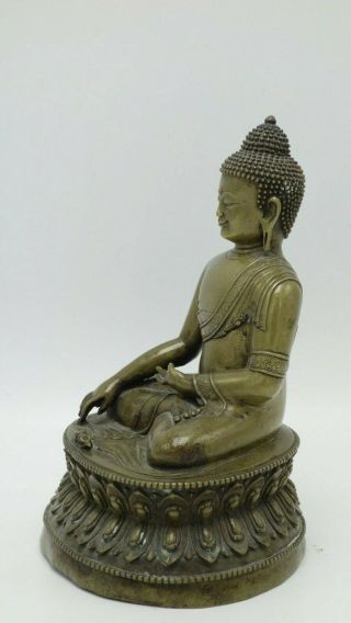 Antique Chinese /Tibetan Carved Bronze Buddha Statue 2