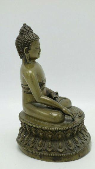 Antique Chinese /Tibetan Carved Bronze Buddha Statue 4
