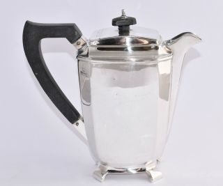711g - Smart Art Deco Sterling Silver Coffee Pot - Cooper Bros,  1939,  950ml 3