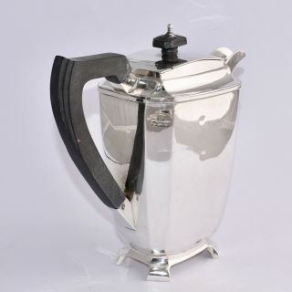 711g - Smart Art Deco Sterling Silver Coffee Pot - Cooper Bros,  1939,  950ml 4