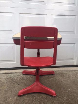 Vintage 1930s Child ' s School Desk & Chair Wood And Metal American Seating Co 7