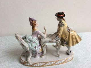 volkstedt dresden germany sitzendorf seldom porcelain figurine Playing cards 4