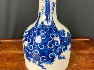 19th/20th C.  Chinese Blue and White Decorated ‘Phoenix’ Mallet Vase 4