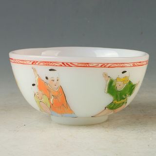 Chinese Glaze Handmade Painted Nine Kid Bowls W Qianlong Mark GL774 3