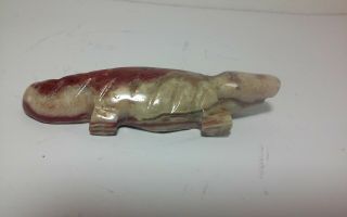 2 hand carved stone Native American Zuni Fetishes alligator and frog 5