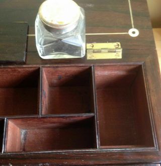 ANTIQUE WILLIAM IV LAP DESK - WITH 3 SECRET DRAWS 4