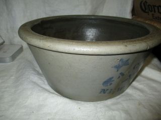 Antique Stoneware Cake Crock Crockware Bowl A Conrad & Co Geneva PA 2