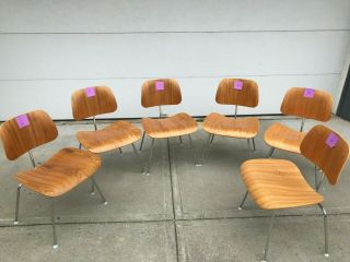 Set Of 8 Eames For Herman Miller Dcm Dining Chairs