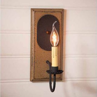 Irvins Tinwware Wilcrest Single Arm Wall Sconce Light In Americana Pearwood