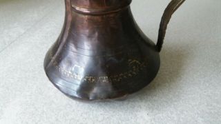 Antique Middle Eastern Dallah Coffee Pot Oman Copper Brass Bedouin Islamic 2