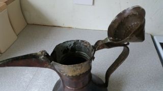 Antique Middle Eastern Dallah Coffee Pot Oman Copper Brass Bedouin Islamic 5